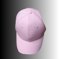 Light pink cotton twill cap with adjustable fit and custom logo printing option