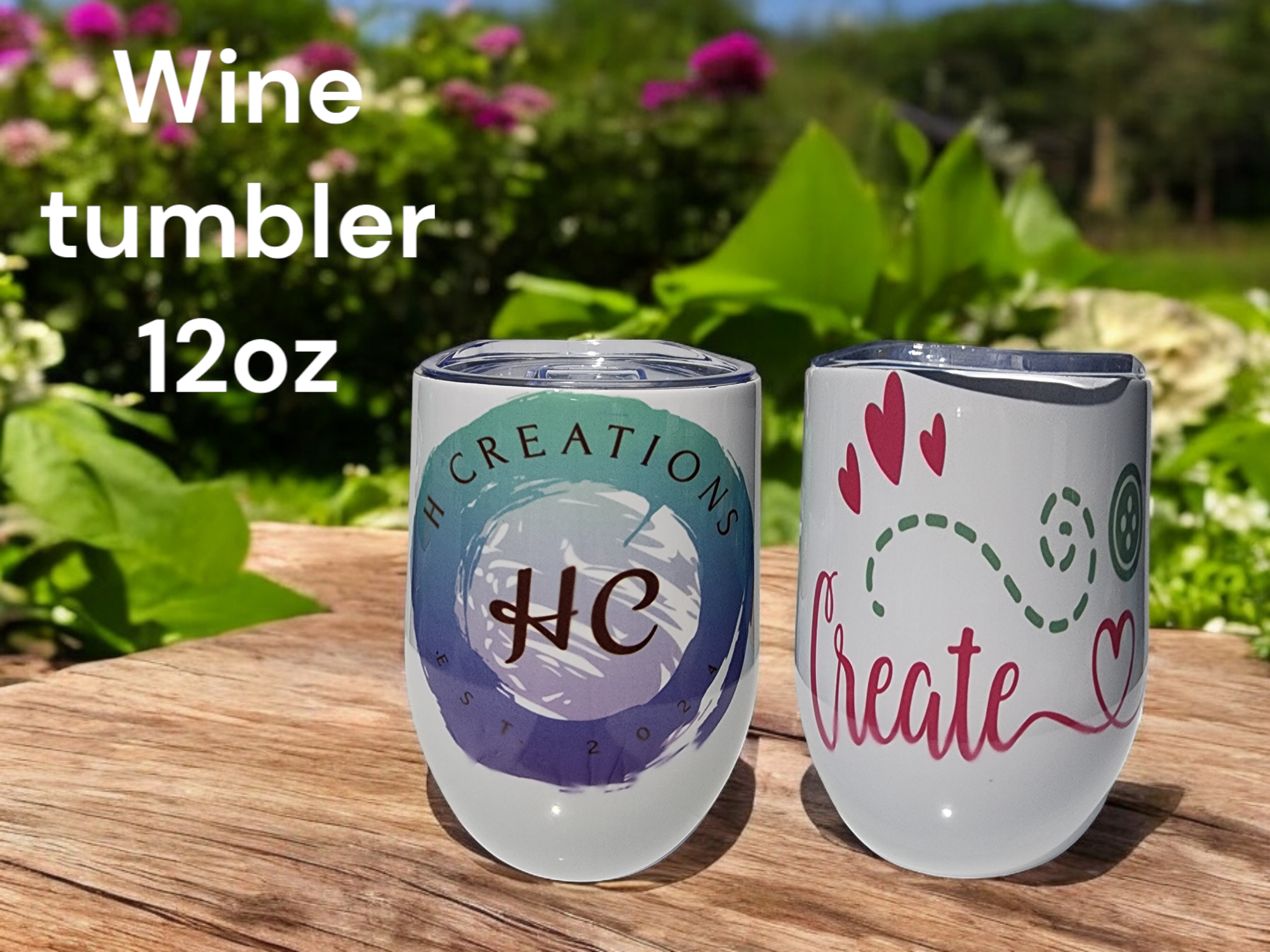 Custom printed wine tumbler for gifting or branding
