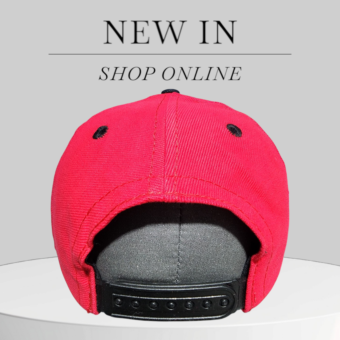 Flat Brim Snapback Caps in Red and Black