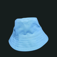 Light blue kids bucket hat with customizable design and sun-safe fabric