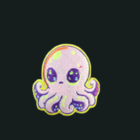 Cute iron-on embroidered patches featuring a colorful octopus design for jackets, jeans, hats, and bags.