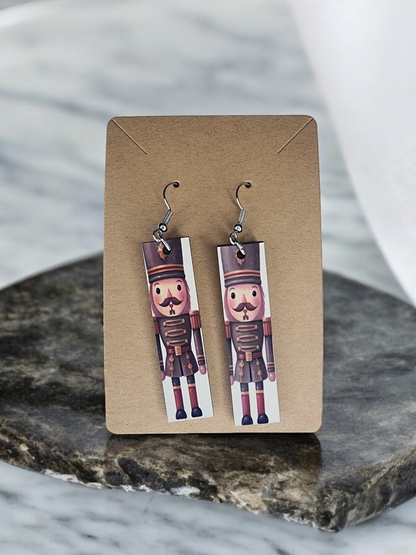 Wooden earrings with hypoallergenic hooks
