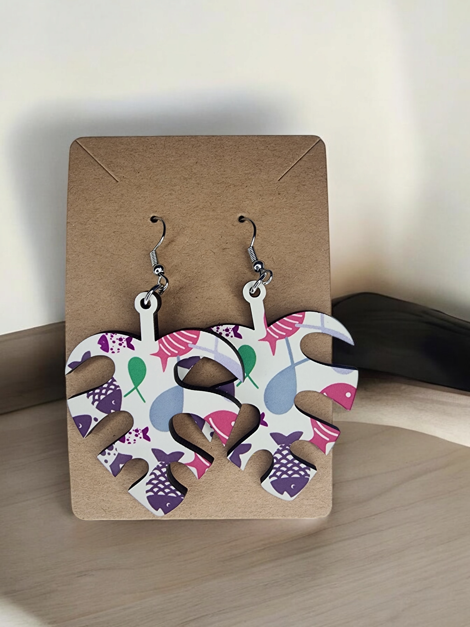 Printed Wooden Earrings