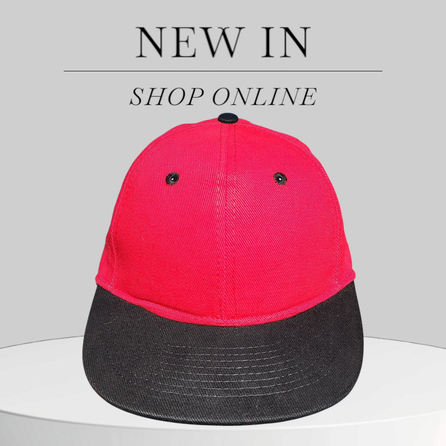 Flat Brim Snapback Caps in Red and Black