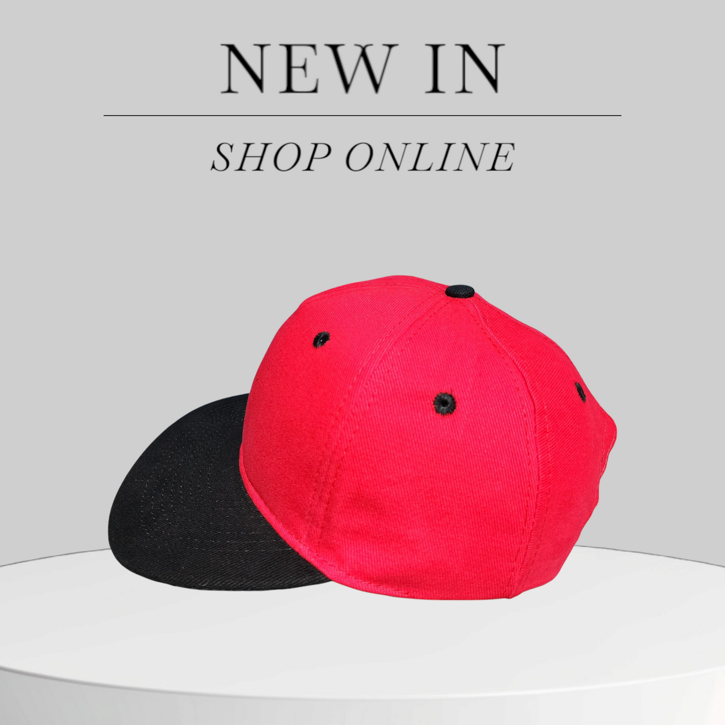 Flat Brim Snapback Caps in Red and Black